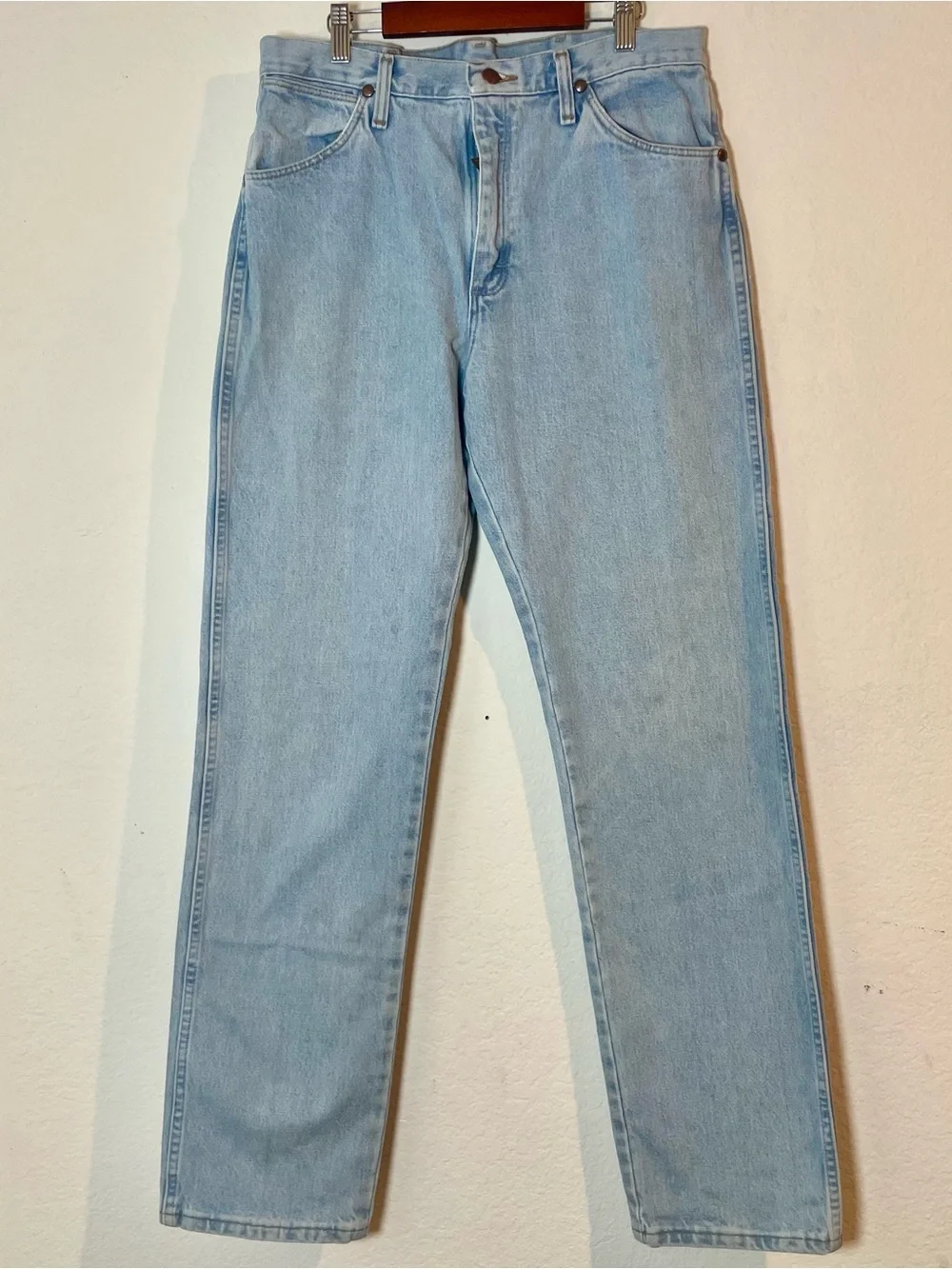 Wrangler 13MWZGH Cowboy Cut Original Fit Jeans Mens 33x34 Light Blue